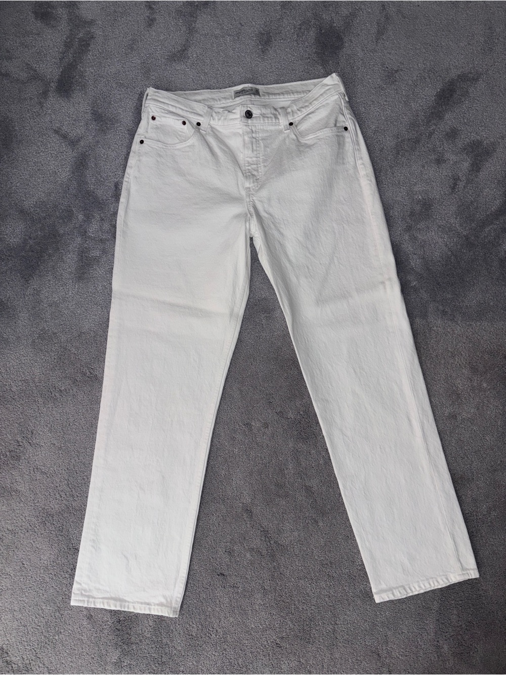 Abercrombie & Fitch White Straight Jeans